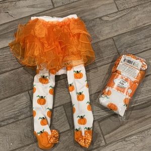 NWT Pumpkin Tutu and tights